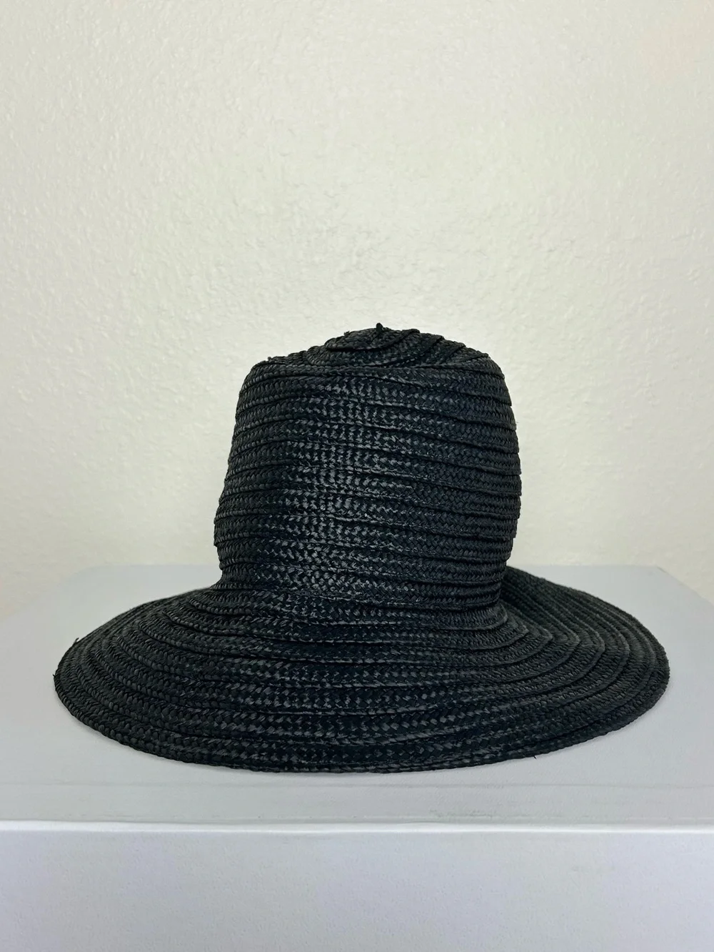 Toteme Panama Hat Black Straw Fedora Wide Brim NWOT